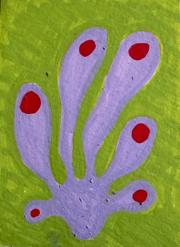 ACEO Original Acrylic Abstract Coral Reef Mini Art by Bri Sander 3.5 x 2.5” OOAK