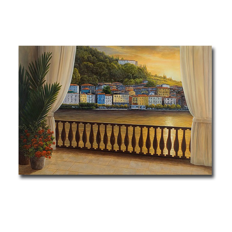 Italian View by Diane Romanello Gallery-Wrap Canvas Giclee Art (12 in x 18 in)