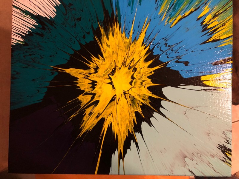 Original Spin art! 16×20 stretched canvas; only one! Abstract; trippy; unique!