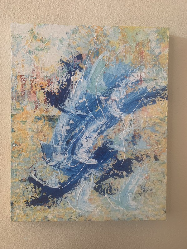 Original OOAK Acrylic Canvas Birds Flight Abstract 16×20 Wall Art Decor Phoenix