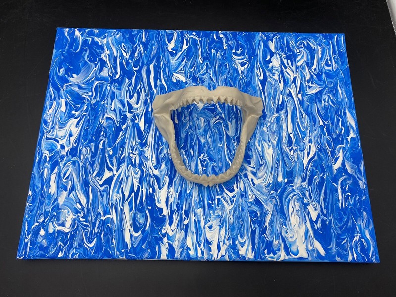 Shark Teeth Original Painting Art By Aaron Goodwin 1/1 Canvas Size 12×16