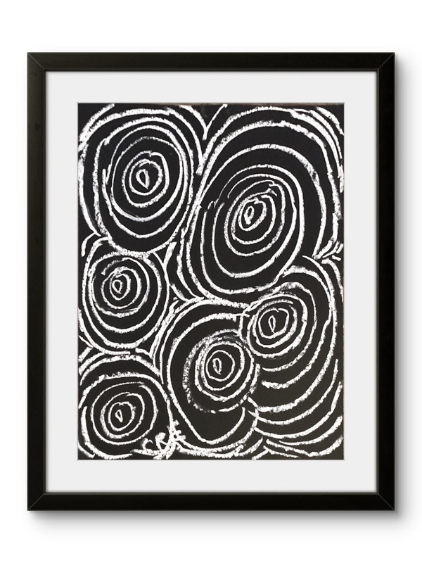 Original Expressionism Modern Abstract Black White Pop Art 11×14 on Paper