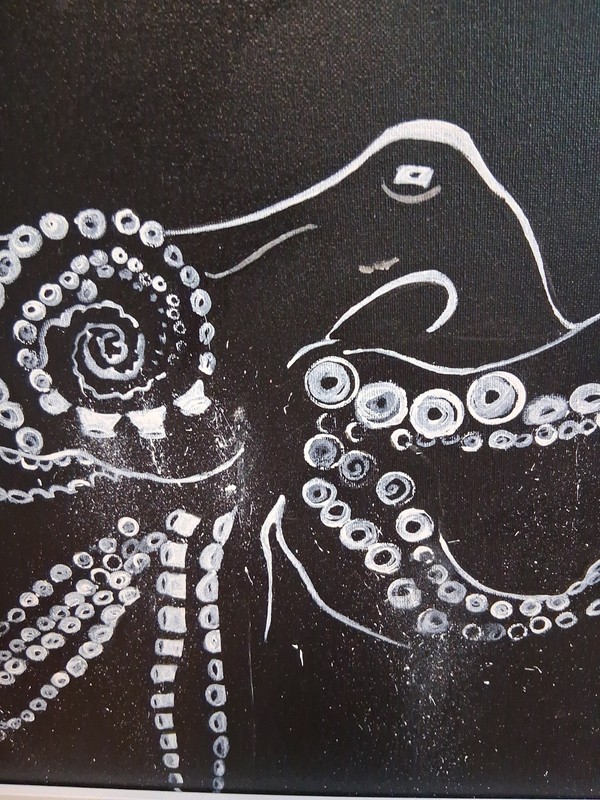 22x18" Original Acrylic Framed Painting "Octopus " gallery