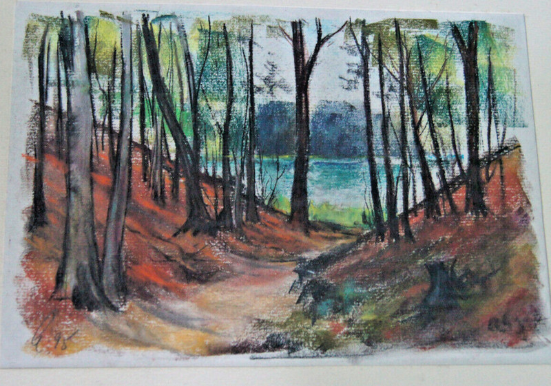 Franz Ehmke *1928 -2018 Berlin Pastel Late Summer At Liepnitz Lake South Shore