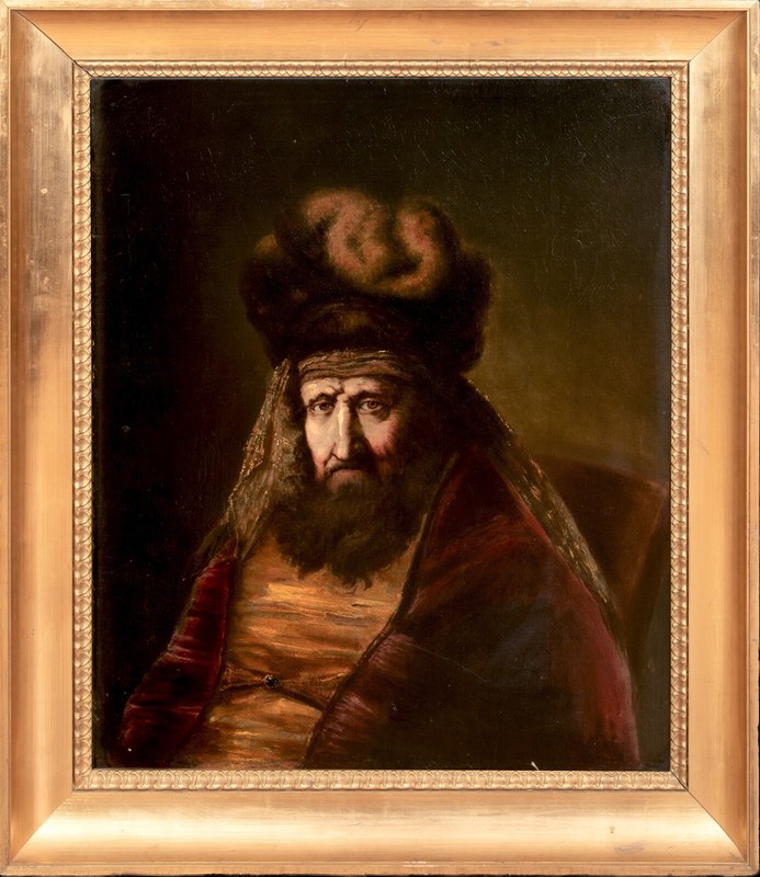 Large 17th Century Portrait Of Persian Court Official Haman REMBRANDT VAN RIJN