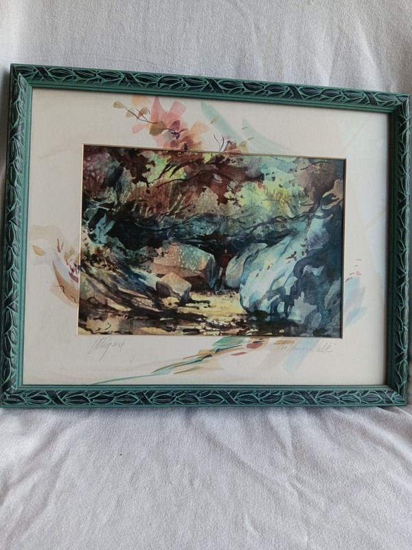 Beautiful Artwork Intitled Autumn Walk Signed By The Artist And Framed
