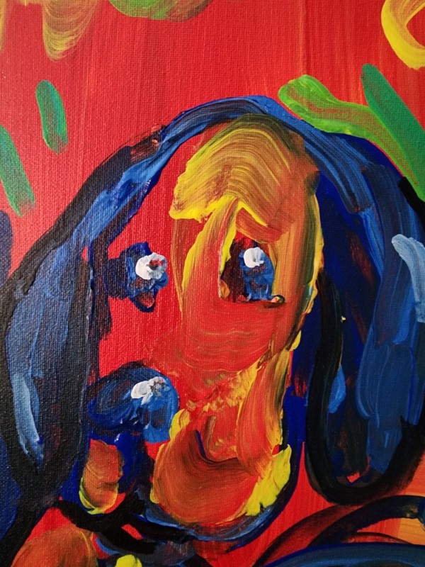 Abstract Expressionism Original Painting Dog 16x12 Fine Art Canvas Decor gallery