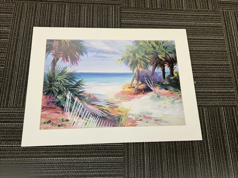 Marianne Wooten Dunn Original Watercolor Painting Florida Beach Large Dry Mount
