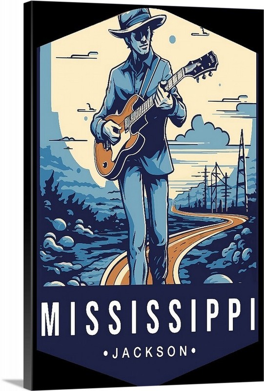 Personalized Custom Made Poster Of Mississippi Prints or Canvas Wraps to 24×36