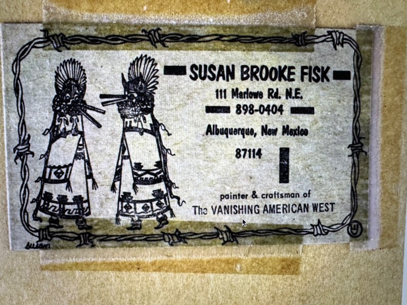 SUSAN BROOKE FISK "2 BY 2" WATERCOLOR/PENCIL PAINTING ON PAPER FRAMED 7" X 9" gallery