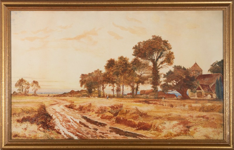 W.F. Mundy – 1907 Watercolour, Fast Falls the Eventide