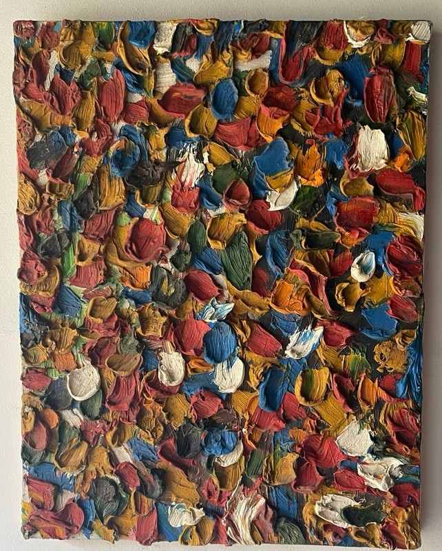 Original Heavy Thick Oil Painting. 14x11” Signed Barbara Koivisto. NYC 90s VTG gallery