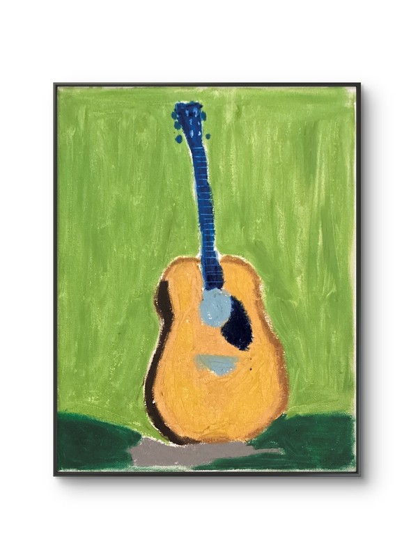 Bright Modern Pop Music Guitar Art Original Wall Art 11×14 Canvas