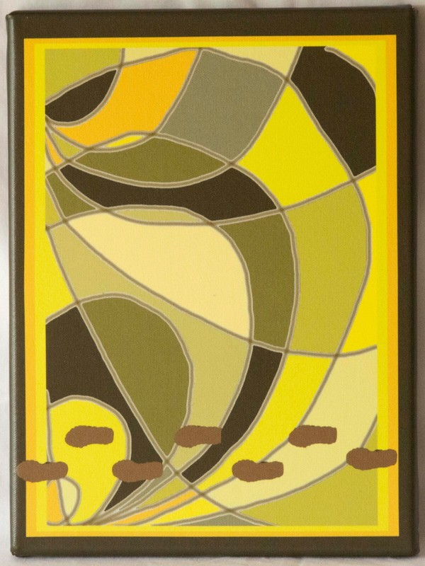Original Digital Graphic Abstract Inkjet Print on Canvas – 9″ x 12″