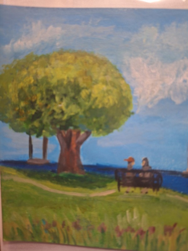 Contemporary Relaxing Day 5x7 Acrylic Painting gallery