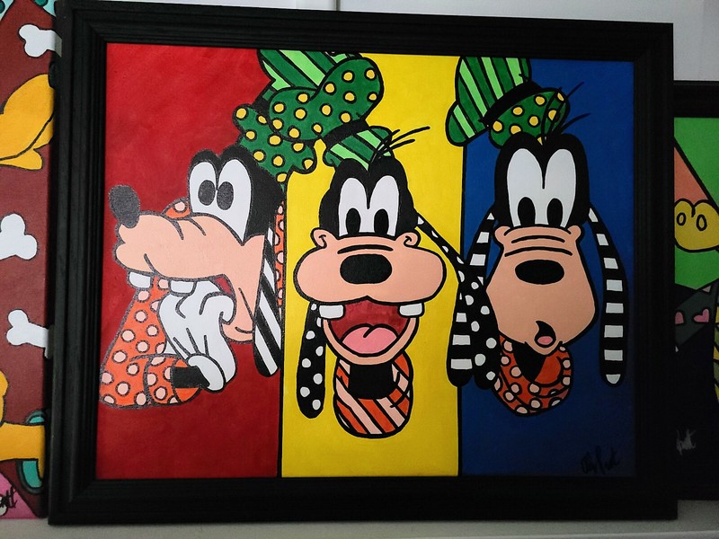 Gawsh! (Disney Goofy) 16″ x 20″ Pop Art Acrylic Painting FRAMED