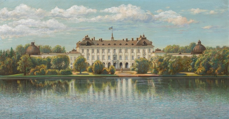 Large 19th century Architectural Study Of Drottningholm Royal Palace Sweden gallery