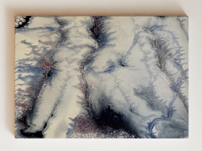 20×24 Modern Abstract Art, Blue and White Fluid Art, Original Artwork, «Breathe»