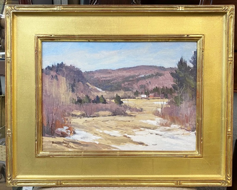 Bernard Corey Impressionist Oil Painting, Winter Landscape Near Lee, MA gallery