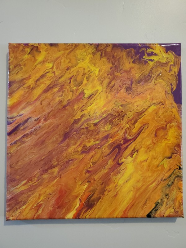 «Purple Heat» by Art Is My Weapon 1 of 1 Acrylic and Resin on Canvas 12×12