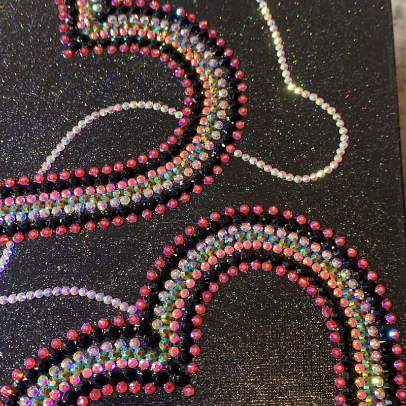 Original 8" X 10" Hearts Love Rhinestones Valentine’s Anniversary Canvas Panel gallery
