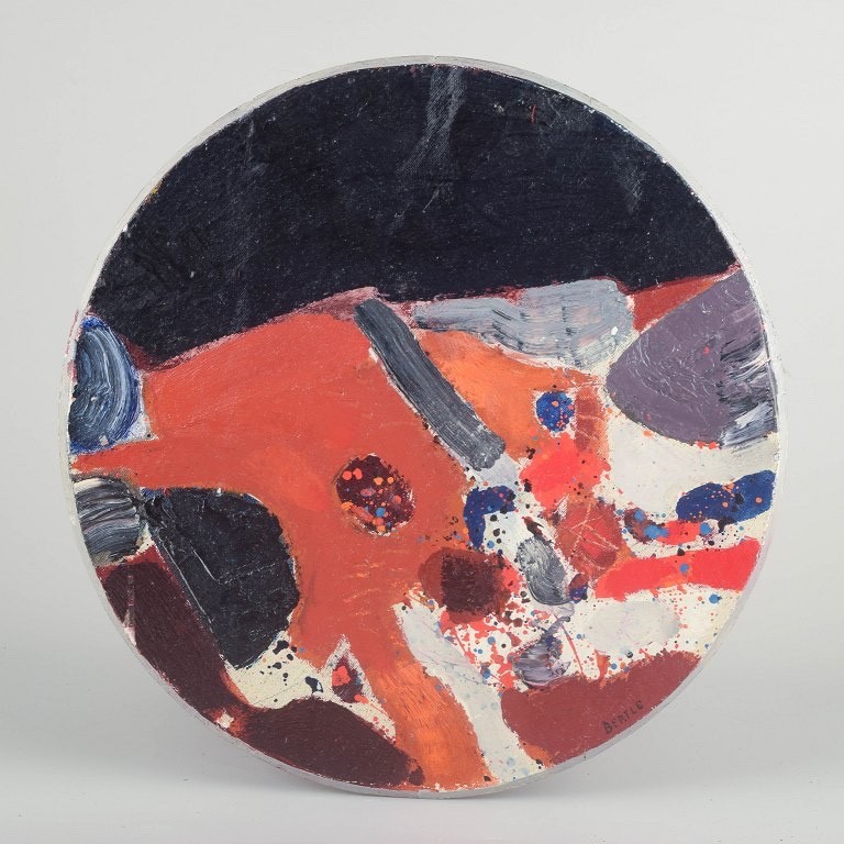 Lars Bertle, Swedish painter. Oil on canvas mounted on wooden board. Ca. 1970s.
