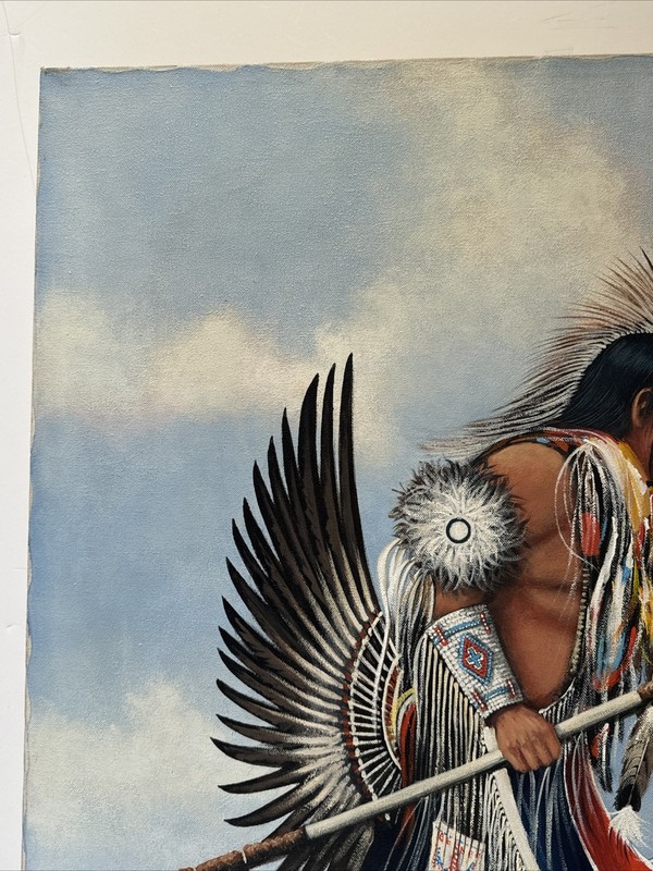 CHEYENNE WAR DANCER PAINTING PORTRAIT NATIVE AMERICAN INDIAN TRIBAL TIPI CAMP gallery
