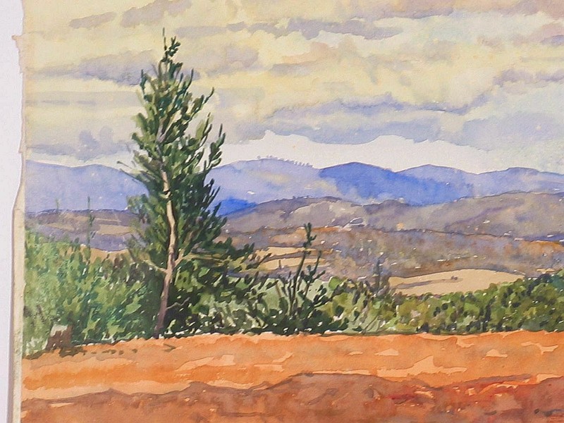 John Flexmore Original Watercolour, “'Ploughed Paddock, Avonsleigh” Unframed gallery
