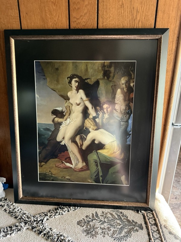 Andromeda Chained to the Rock Mythological Scene Romantic Art Framed Print Greek gallery